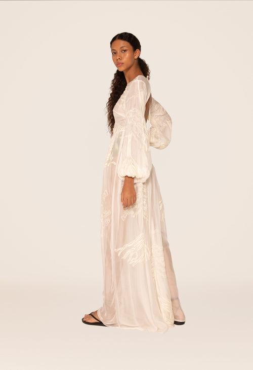 Hover Alternative image -   Zafiro-Manglares-Off-White-Maxi-Dress-9153