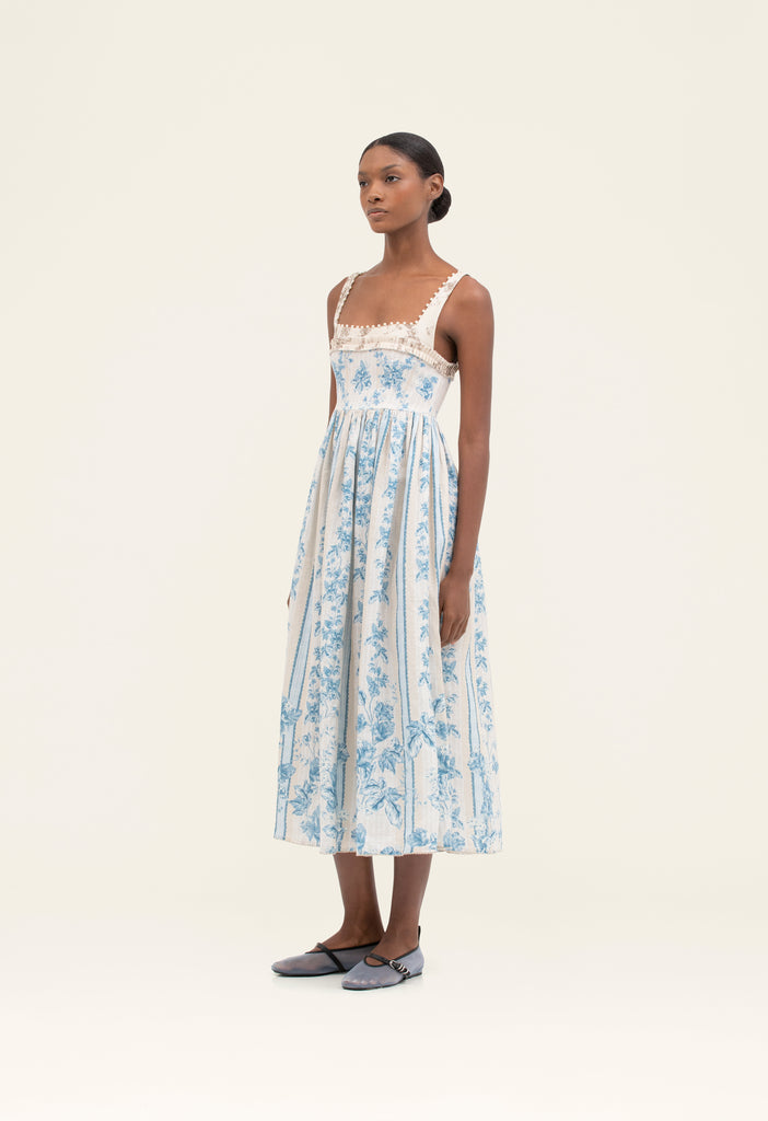 Barbara Bougainvillea Midi Dress