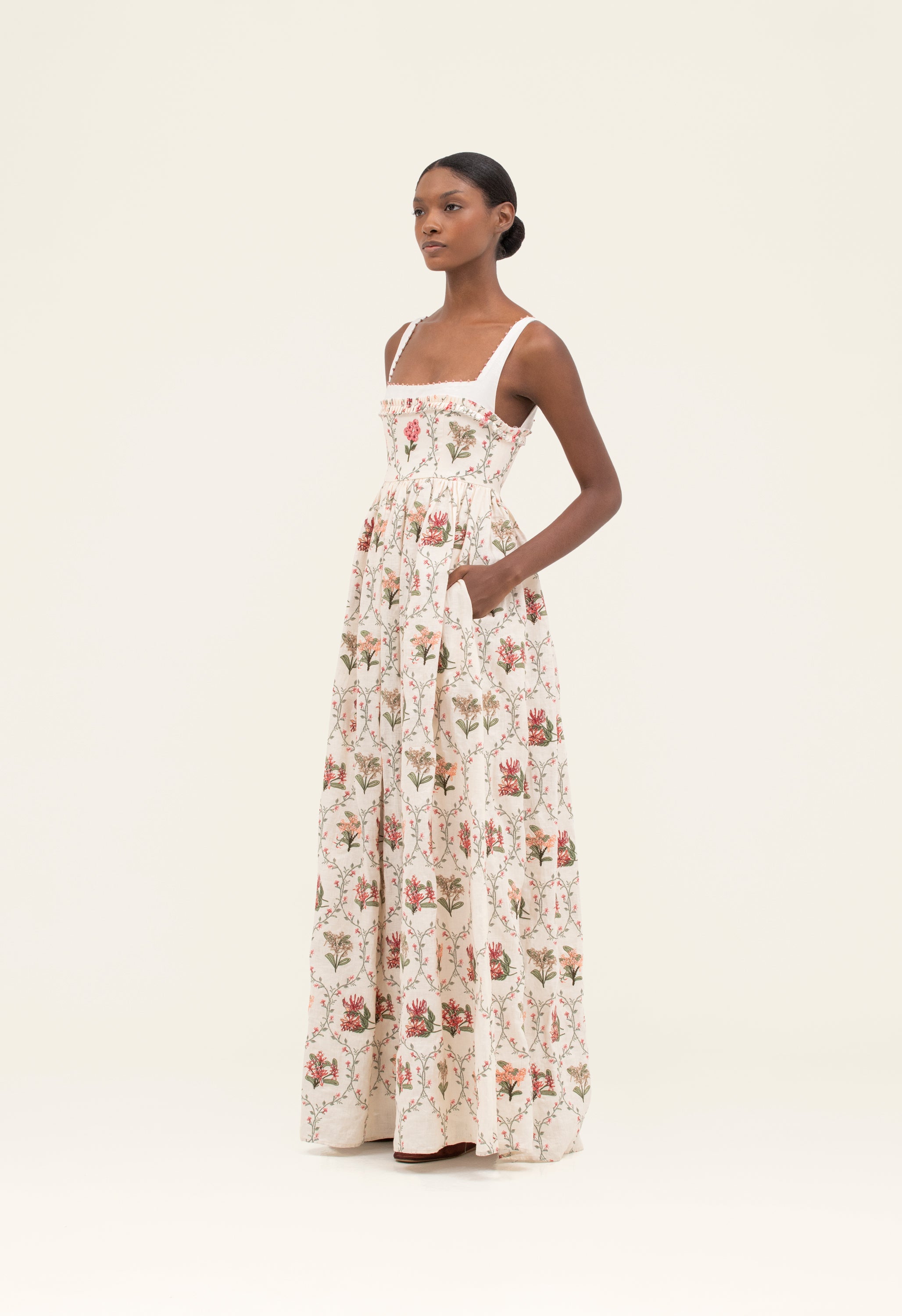 aurora maxi dress Aurora Maxi in Peach Khadi Cotton