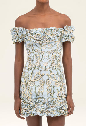 agua bendita salvador jarron mini dress Jardín Soledad Mini Dress XL