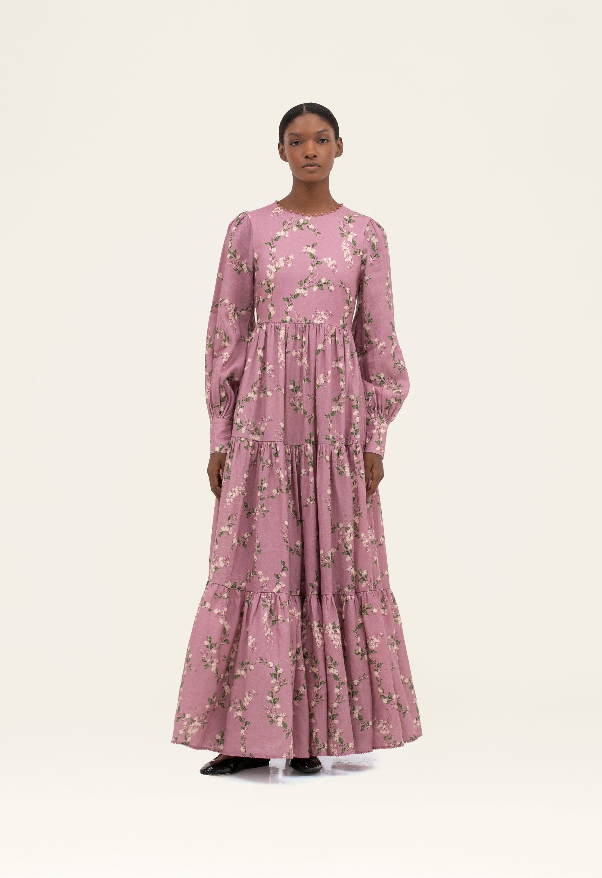 ST ANDREWS 　ニット　セーター 　リボン　ビジュー　ピンク Nuez Wisteria Maxi Dress | Agua by Agua Bendita – AGUA by Agua