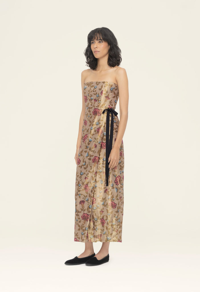 cinefila madera maxi dress Cinéfila Memoria Maxi Dress, L