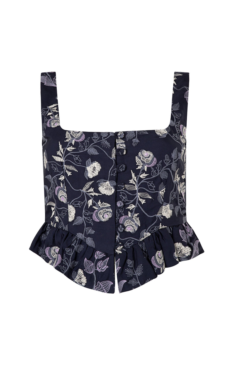 Eslabón Sueño Embroidered Cropped Top – Agua by Agua Bendita INT