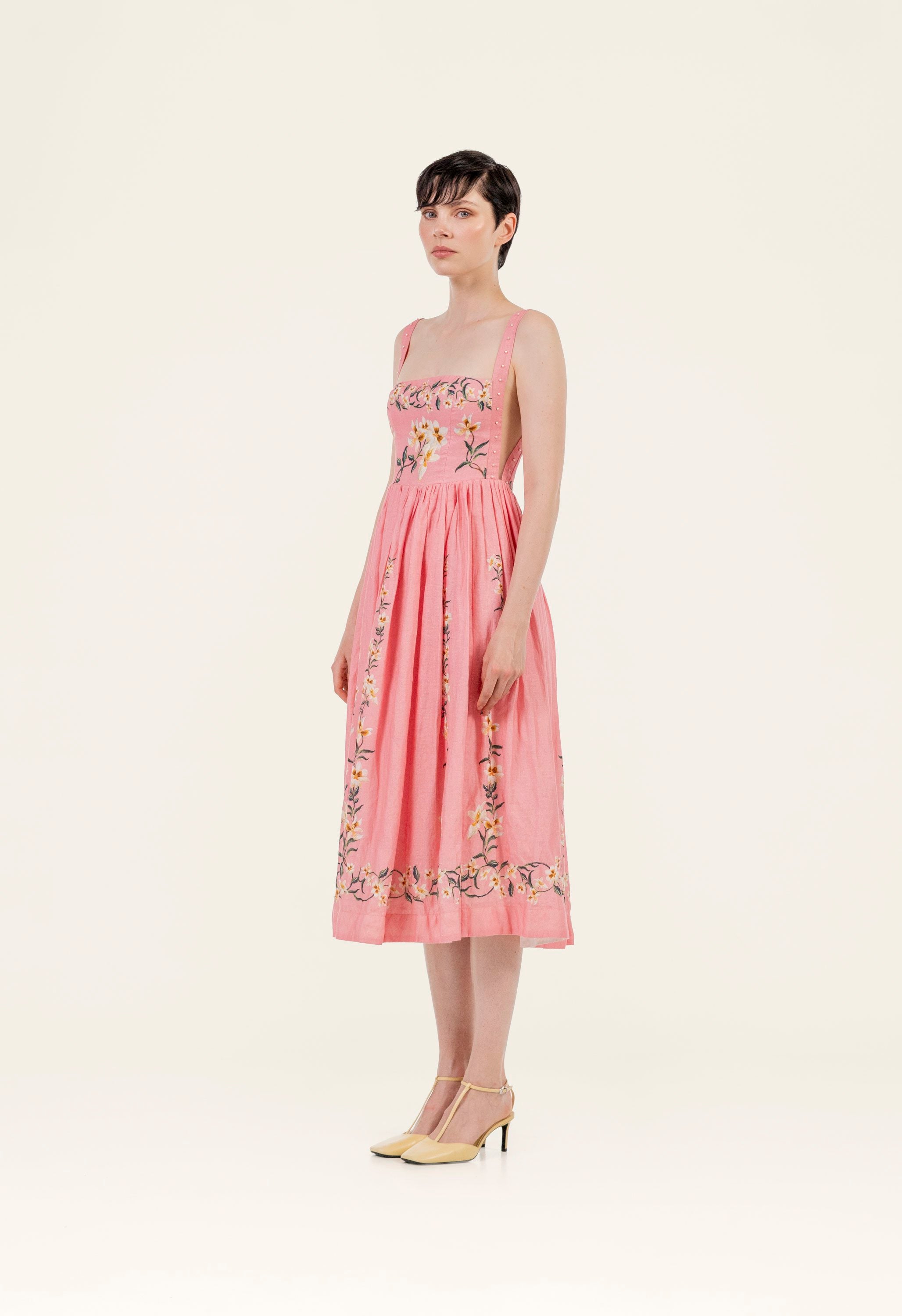 美品　Apolind Irra Dress Milk Broderie 7-9y Mielero Promesa Midi Dress | 20902 | AGUA by Agua Bendita) – AGUA