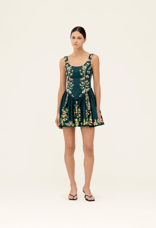 ☆AGUA by AGUA BENDITA☆リネン刺繍フレアミニスカート・Acai♪ Sapucai Cultivo Mini Dress | Agua by Agua Bendita – AGUA by