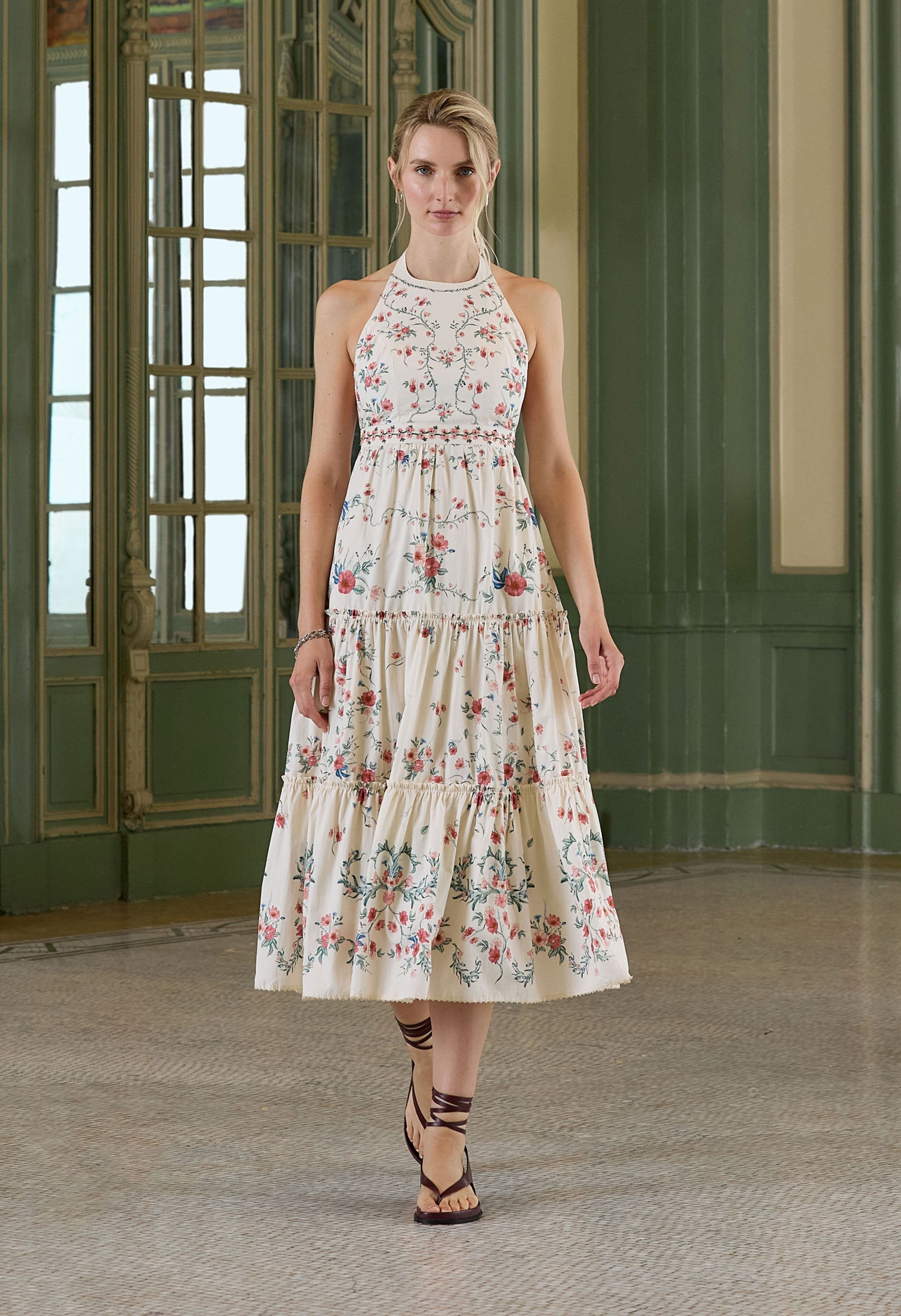 agua by agua bendita alga pacifico embroidered midi dress Consuelo Mosqueta Midi Dress L