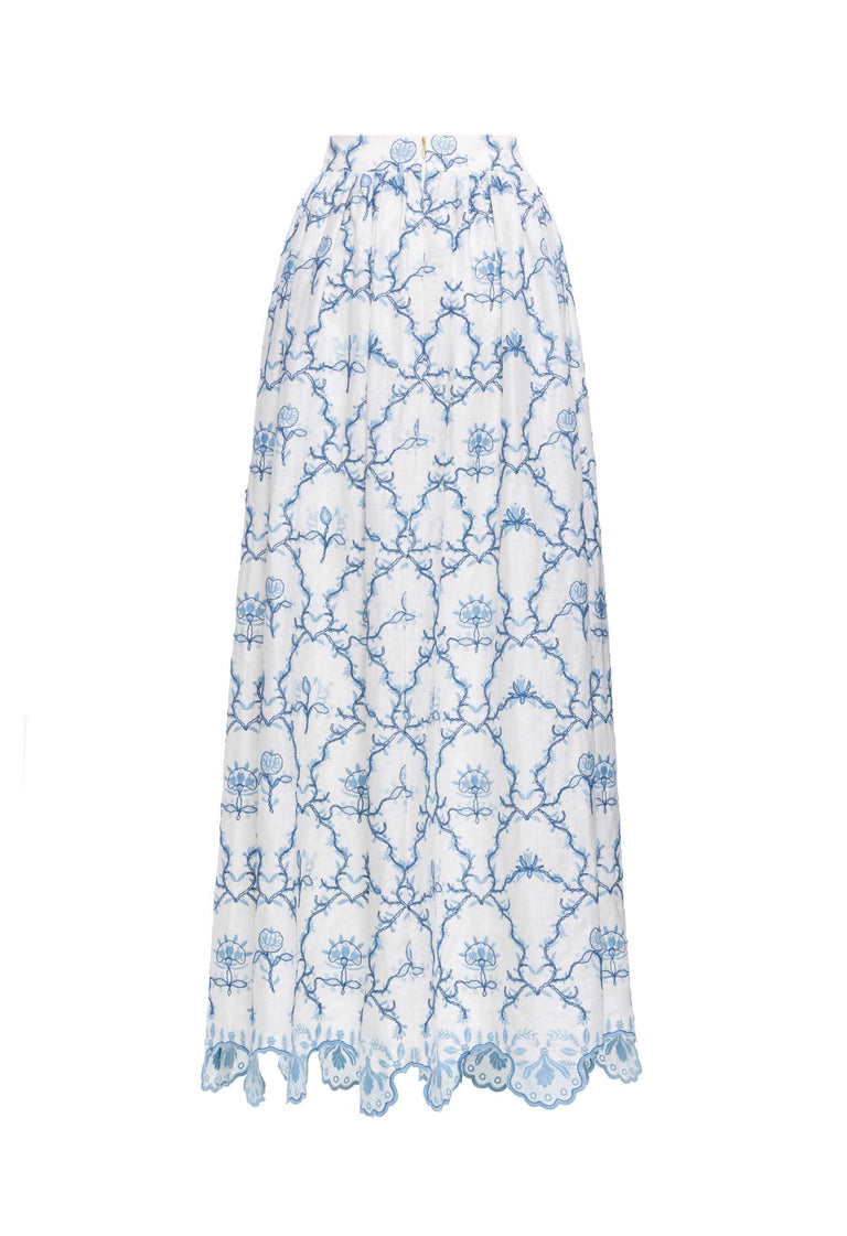 Tangelo Floritura Maxi Skirt | Agua by Agua Bendita – AGUA