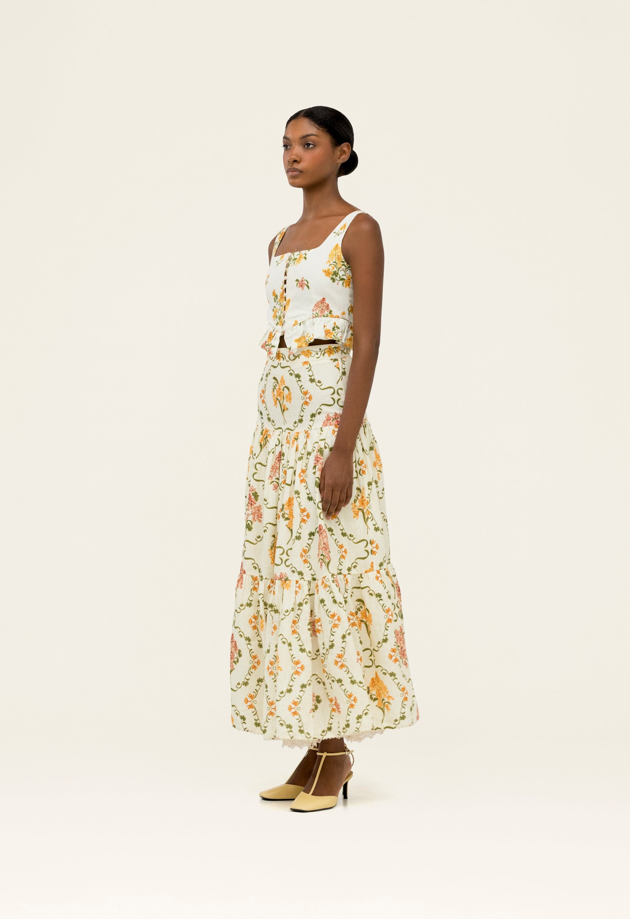 Anis Cordillera Maxi Skirt | AGUA by Agua Bendita | 20343 – AGUA