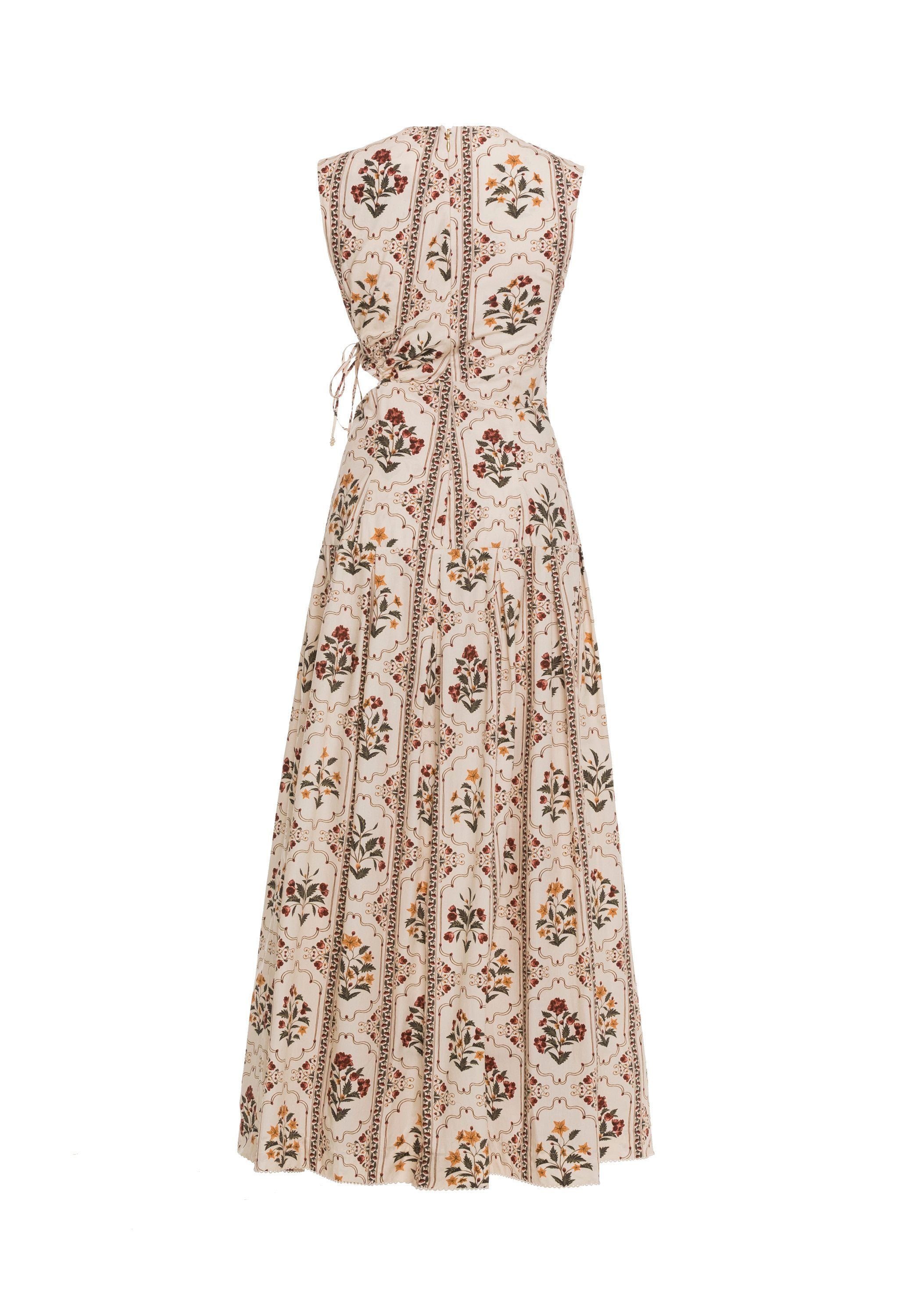agua by agua bendita otono cutout linen midi dress Agua by Agua Bendita Otono Dress in Cream
