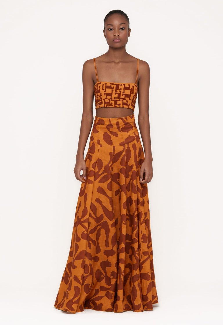 Acara-geometrico-hand-Embroidered-Linen-Cropped-Top-11950 - 1