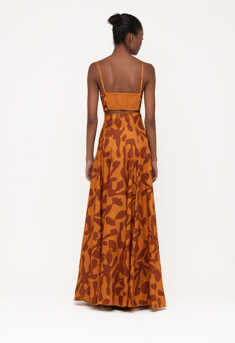 Acara-geometrico-hand-Embroidered-Linen-Cropped-Top-11950 - 2