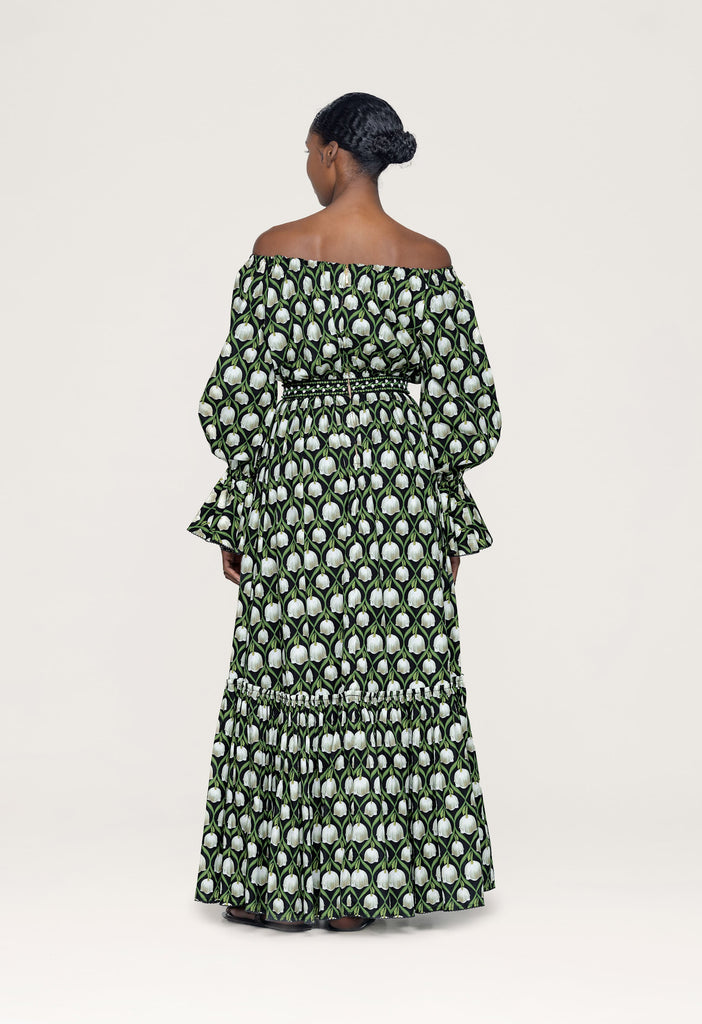 agua bendita fairy maxi dress Almendra Perla Embroidered Maxi Dress