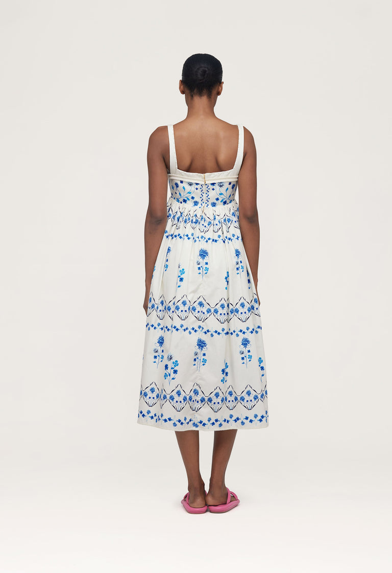 Barbara-Ventura-Cotton-Hand-Embroidered-Midi-Dress-12669-2 - 2