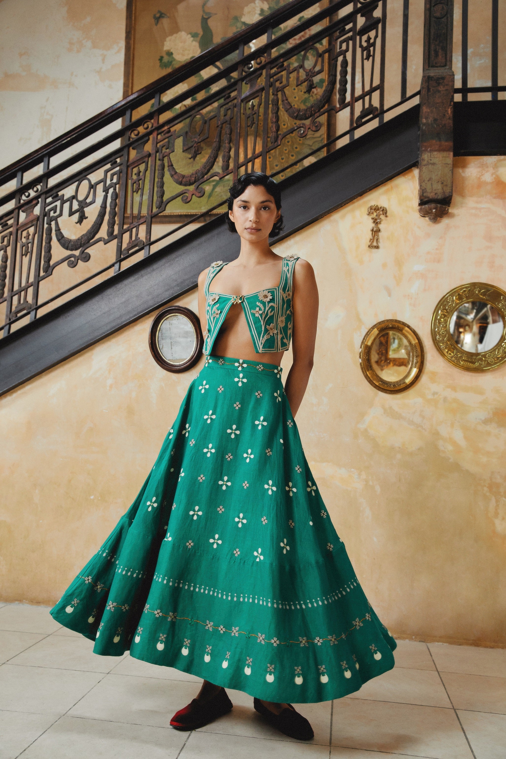 Bel-Mar-Esmeralada-hand-Embroidered-Maxi-Skirt-14051