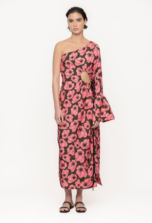 Main image -   Cadillo-Botanico-Rosa-Viscose-Jacquard-Maxi-Dress-11243 