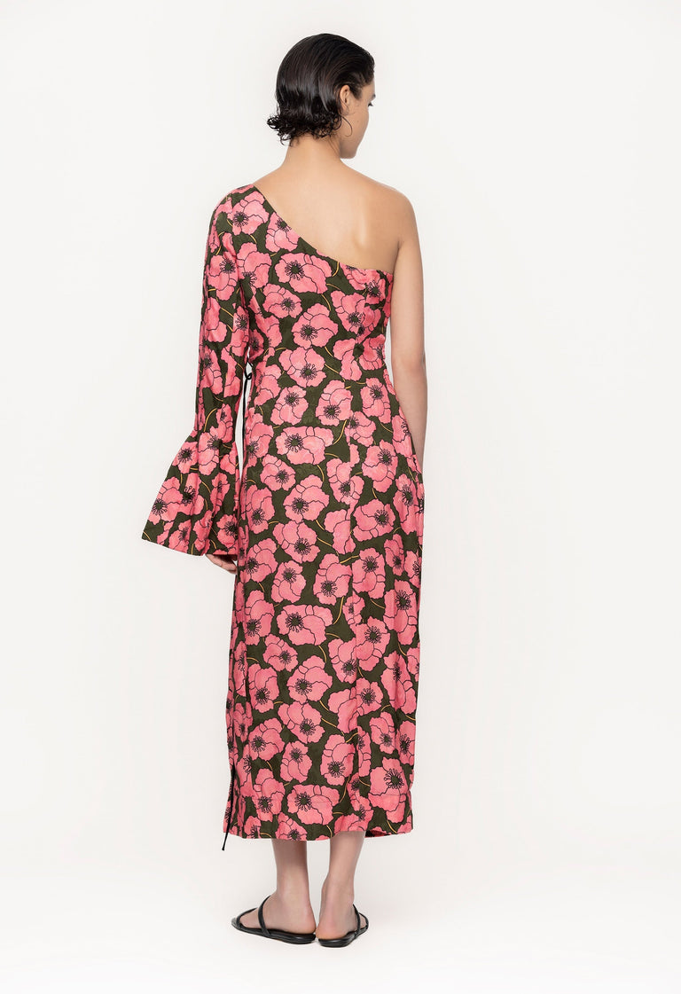 Cadillo-Botanico-Rosa-Viscose-Jacquard-Maxi-Dress-11243 - 2