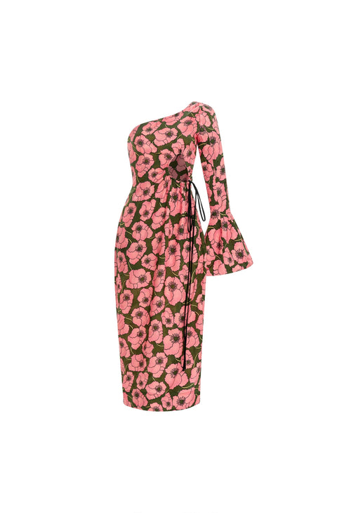 Hover Alternative image -   Cadillo-Botanico-Rosa-Viscose-Jacquard-Maxi-Dress-11243-HOVER 