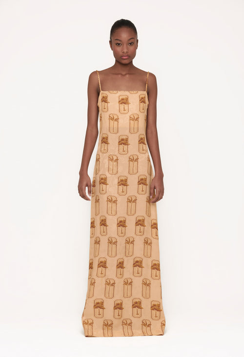 Main image -   Jacaranda-Palma-Jacquard-Viscose-Maxi-Dress-12052 