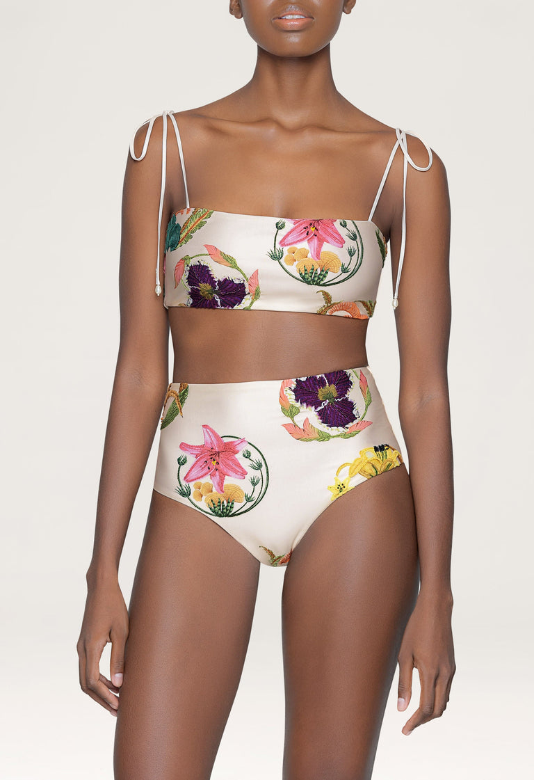 Magenta Marina Embroidered Bikini Bottom | Agua By Agua