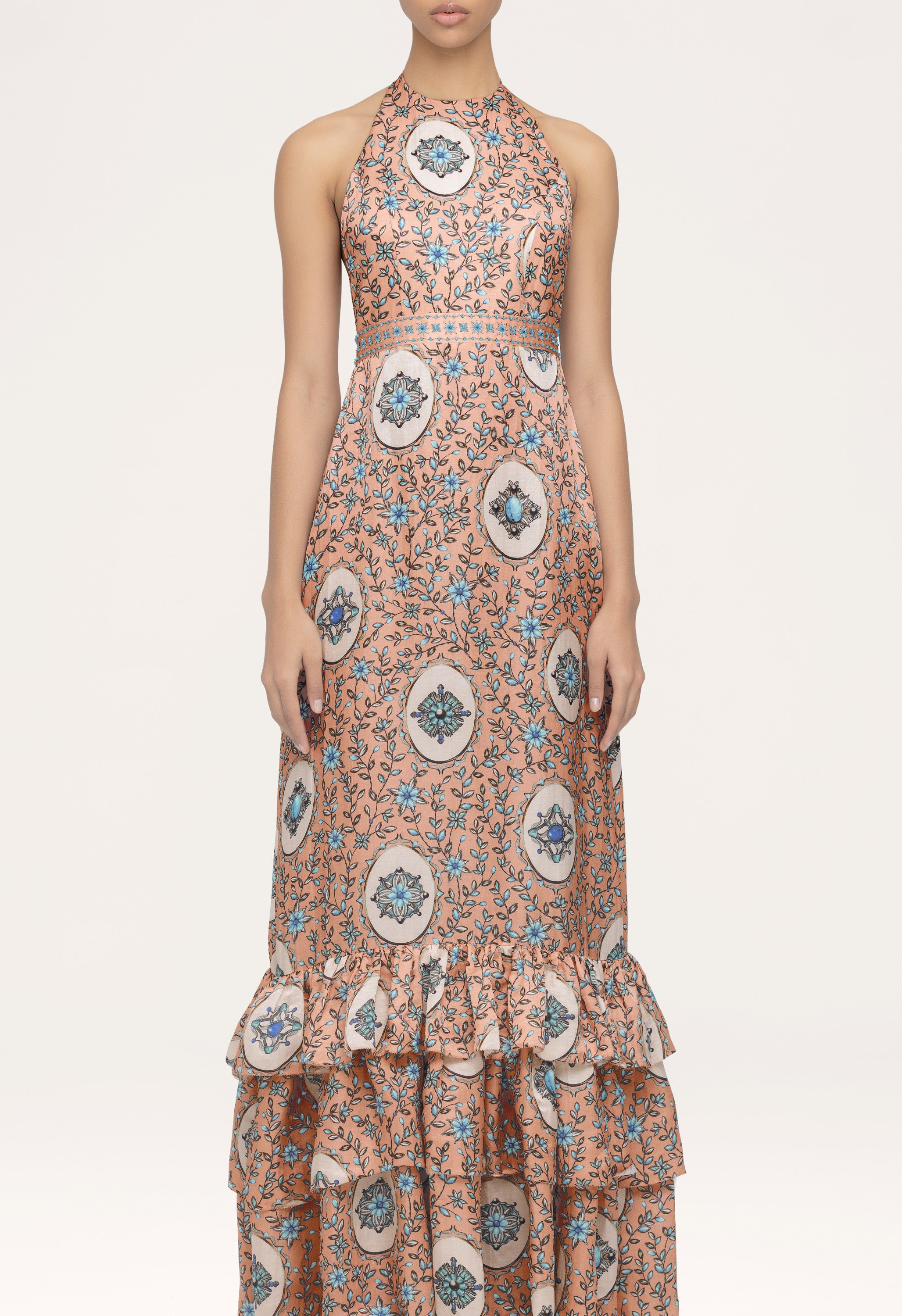 Agua by Agua Bendita Cofre Linen & Silk-Blend Maxi Dress Agua by Agua Bendita Cofre Linen & Silk-Blend Maxi Dress