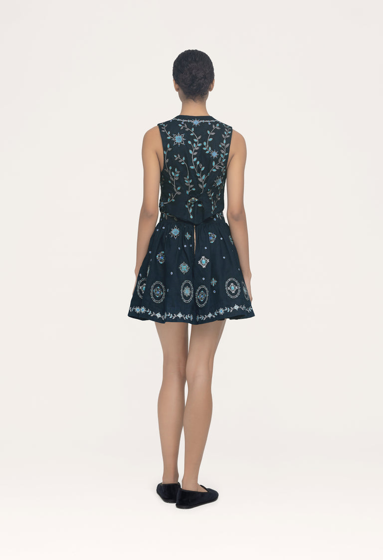 Nori-Relicario-Embroidered-Mini-Skirt-14229-2 - 2
