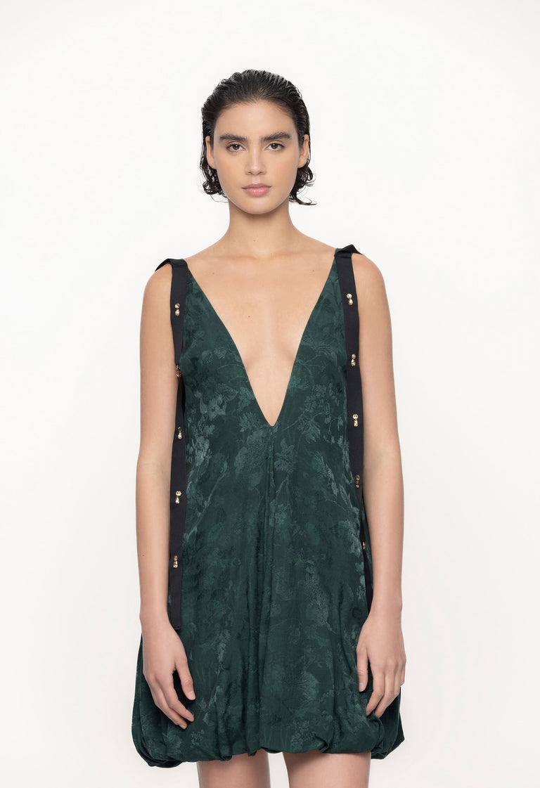 Sauco-Diente-De-Leon-Musgo-Viscose-Jacquard-Mini-Dress-11256 - 3