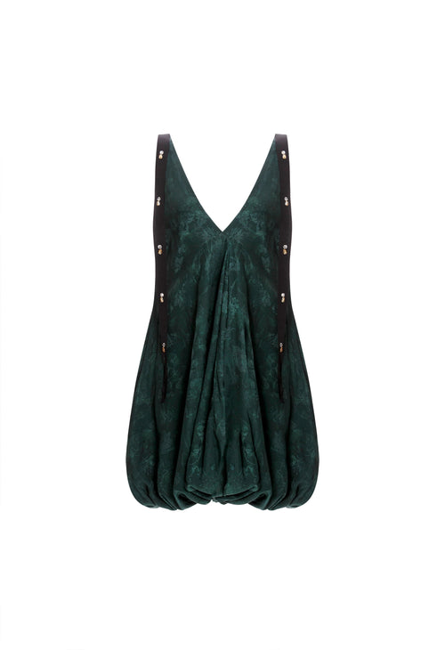 Hover Alternative image -   Sauco-Diente-De-Leon-Musgo-Viscose-Jacquard-Mini-Dress-11256-HOVER 