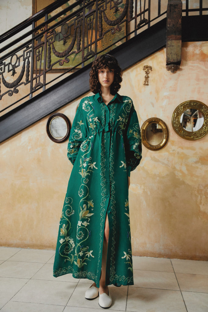 agua by agua bendita esmeralda lima maxi dress Taos Esmeralda Maxi Shirt